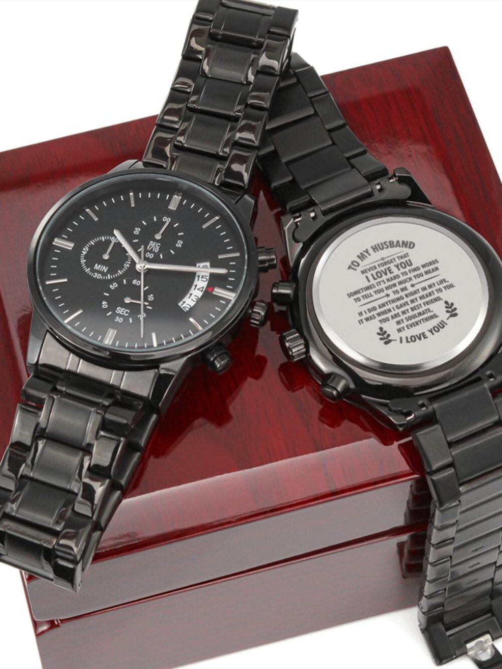 Never Forget That Engraved Stainless Steel Watch Inspirational Message Luxury